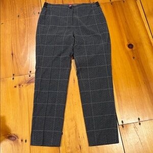 LUISA CERANO 8 Plaid Check Tweed Dress Pants Black Brown